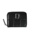 Dsquared2 Quilted Leather Wallet With Metal Logo In Black