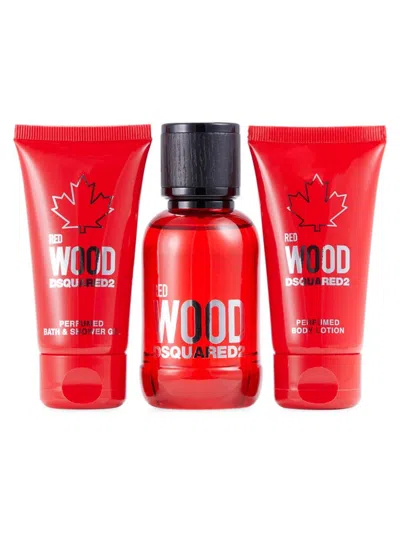 Dsquared2 Women's 3-piece Red Wood Body Care Set In White