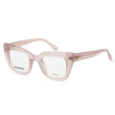 Dsquared2 Women's 47 Mm Pink Opticals In White