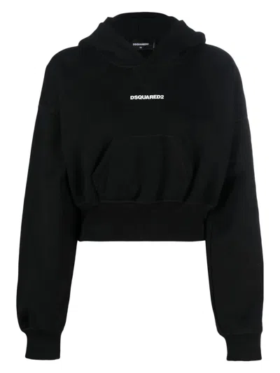 DSQUARED2 WOMEN'S ATTACHED CAP CROPPED HOODIE