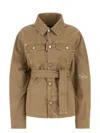 Dsquared2 Cotton Jacket With Belted Waist And Chest Pockets