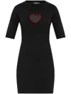 Dsquared2 Logo-embellished Cotton Mini Dress In Black
