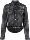 Dsquared2 Distressed-effect Denim Jacket In Gray