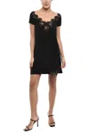 Dsquared2 Women Black Lace V Neck Mini Dress In Black