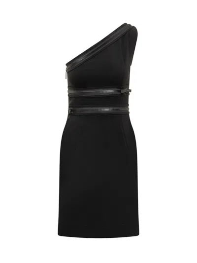 Dsquared2 Black One Shoulder Midi Dress