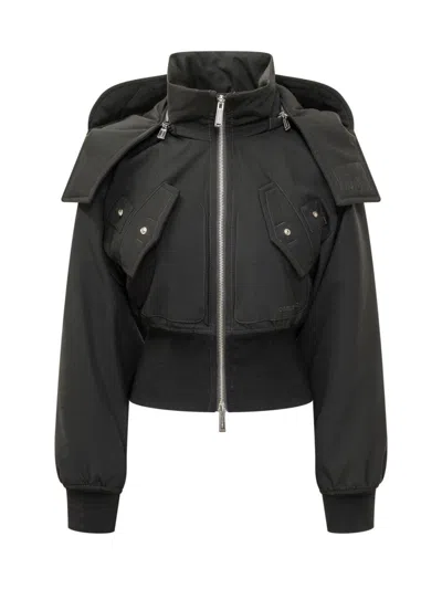 Dsquared2 Black Wool Mini Puffer In Green