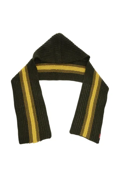 Dsquared2 Women Black Yellow Stripes Scarf In Multi