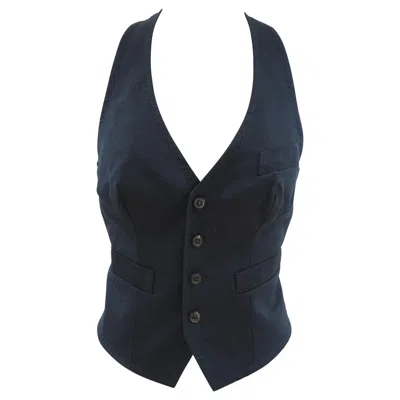 Pre-owned Dsquared2 Women's Blue Navy Vest Size 44, 21st Century