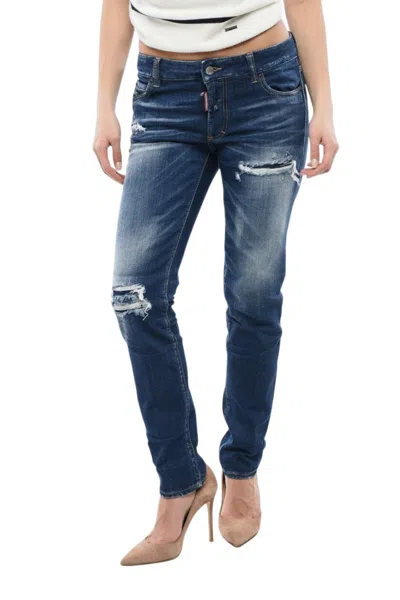 Dsquared2 Women Blue Skinny Low Rise Jeans