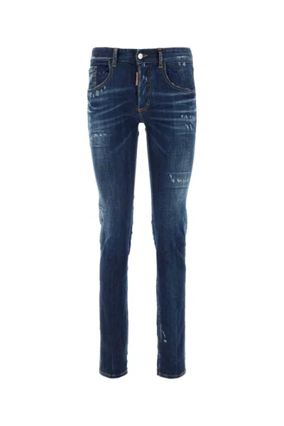 Dsquared2 Blue Skinny Mid Rise Jeans