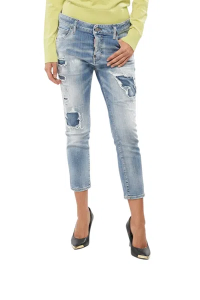 Dsquared2 Women Blue Skinny Mid Rise Jeans