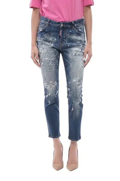 Dsquared2 Women Blue Slim Mid Rise Jeans