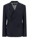 Dsquared2 Blue Solid Notched Lapel Blazer In Blue