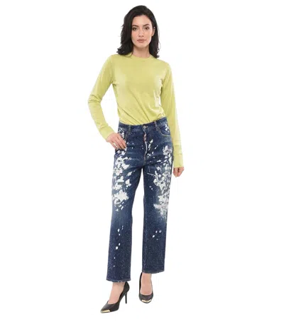 Dsquared2 Women Blue Straight High Rise Jeans