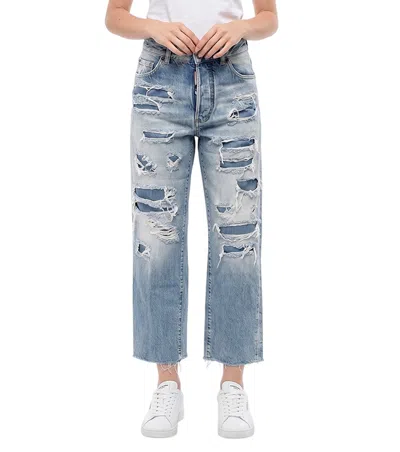 Dsquared2 Women Blue Straight High Rise Jeans