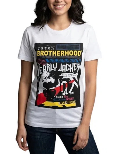 Dsquared2 Women's Brotherhood Print Cotton T-shirt In White