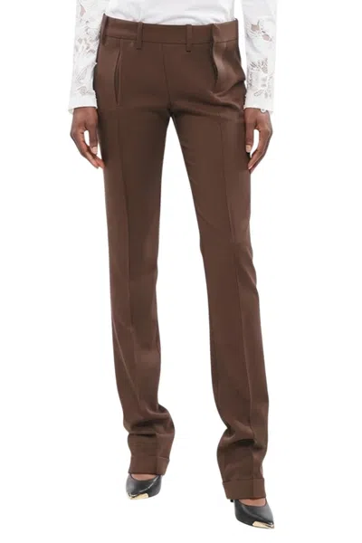 Dsquared2 Women Brown Straight Flat Front Pants