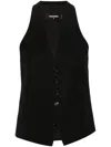 Dsquared2 Black Wool Waistcoat In Black