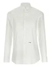 Dsquared2 Wide Back Cut-out Cotton Shirt With Drawstring Detail In White