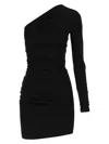 Dsquared2 Black Crepe One-shoulder Mini Dress In Black