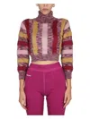 Dsquared2 Striped Turtleneck Cropped Sweater In Multicolour