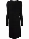 Dsquared2 Ruched Long Sleeve Mini Dress In 900