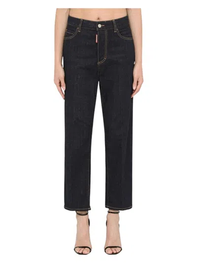 DSQUARED2 WOMEN'S DARK STRETCH DENIM BOSTON JEANS