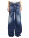 Dsquared2 Wide Leg Denim Traveller Jeans In Blue