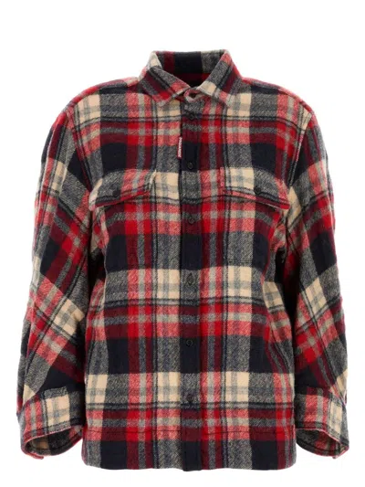 DSQUARED2 WOMEN'S EMBROIDERED FLANNEL DEAN SHIRT