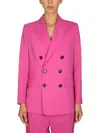 Dsquared2 Fuchsia Solid Notched Lapel Jacket In Pink