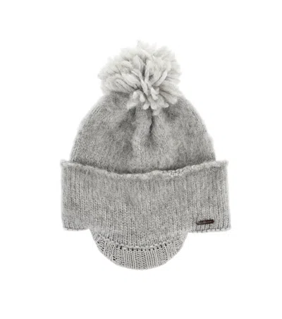 Dsquared2 Women Grey Wool-blend Beanie With Visor In Gray