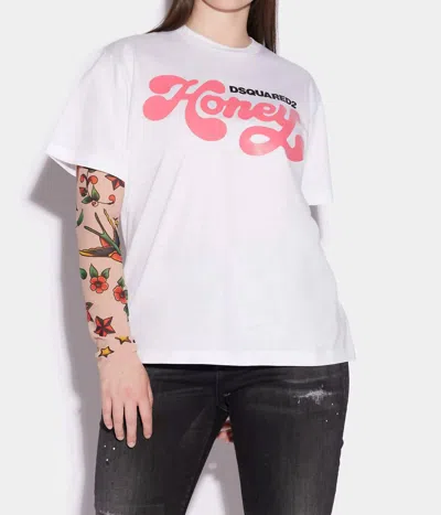 Dsquared2 Women's Honey Graphic T-shirt In White