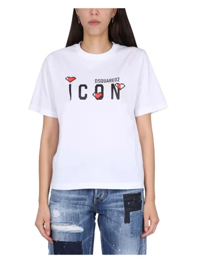DSQUARED2 WOMEN'S ICON GAME LOVER T SHIRT