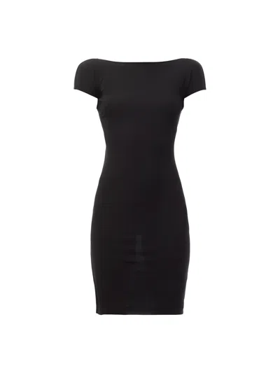 Dsquared2 Short-sleeved Jersey Sheath Dress With Embroidered Details In Black