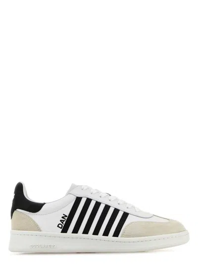 DSQUARED2 WOMEN'S LEATHER BOXER SNEAKERS