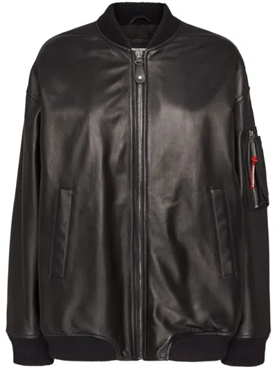 DSQUARED2 DSQUARED2 WOMEN LEATHER OVERSIZE BOMBER