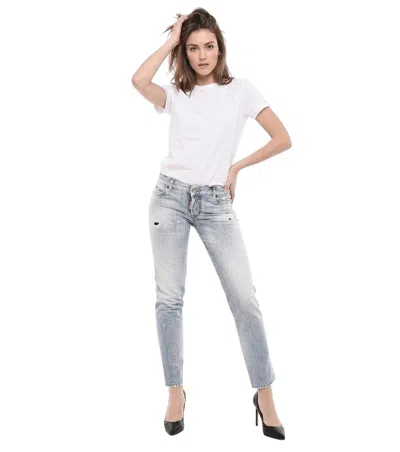 Dsquared2 Women Light Blue Skinny Mid Rise Jeans