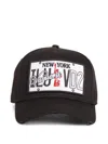 Dsquared2 Black Logo Patch Baseball Hat In Black
