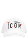 Dsquared2 Branded Baseball Cap Adjustable Size In White
