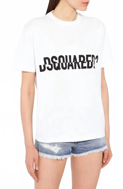 Dsquared2 Women's Logo Print Cotton T-shirt In White