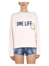 Dsquared2 Smiley Organic Cotton Cool Fit Sweatshirt In Pink