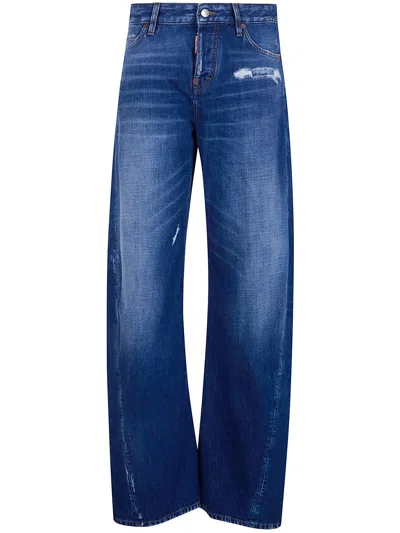 Dsquared2 Women "loose Twst" Jeans In Blue