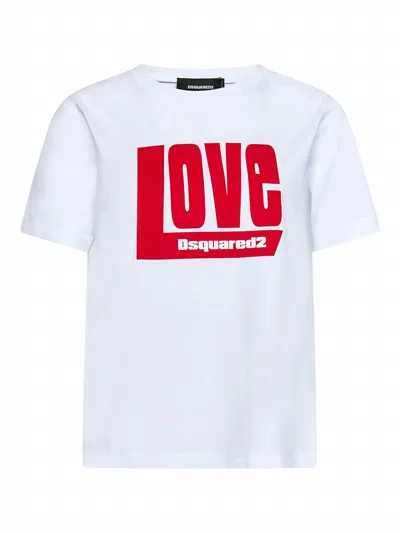 Dsquared2 Women's Love Logo Graphic T-shirt In White