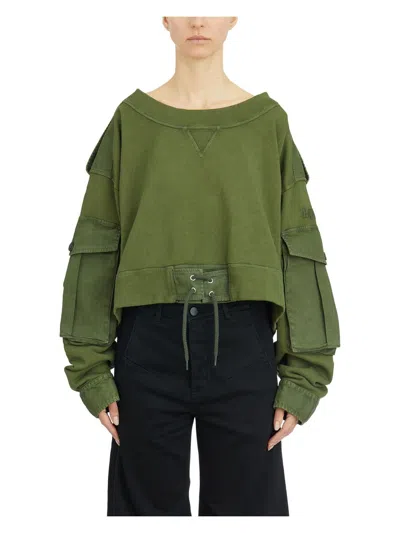 DSQUARED2 WOMEN'S MULTIPOCKETS CREWNECK SWEATSHIRT