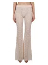 Dsquared2 Flared Pants With Intricate All-over Embroidery In Powder
