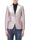 Dsquared2 Dsquared Chic Padded Shoulder Smoking Jacket In Pink