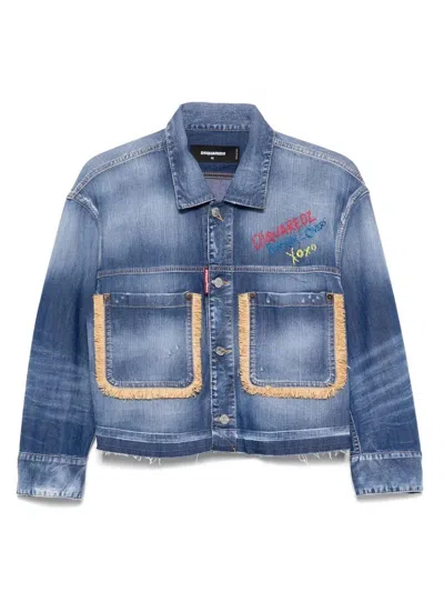Dsquared2 Women `raphia` Maxi Jean Jacket