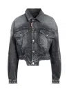 Dsquared2 Raw Cut Jean Denim Jacket In Black