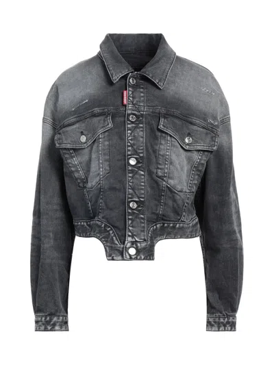 DSQUARED2 WOMEN'S RAW CUT JEAN DENIM JACKET