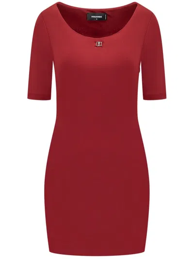 Dsquared2 Women Red Cotton Stretch Suit